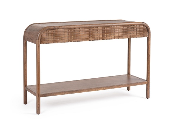 Consolă Sanat, din lemn de mango, cu front încrustat, 120x40x80 cm