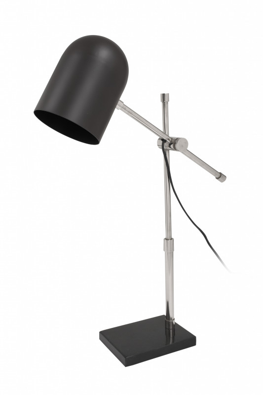 Lampa de birou din otel/alama/fier Celeste, negru/argintiu, un bec