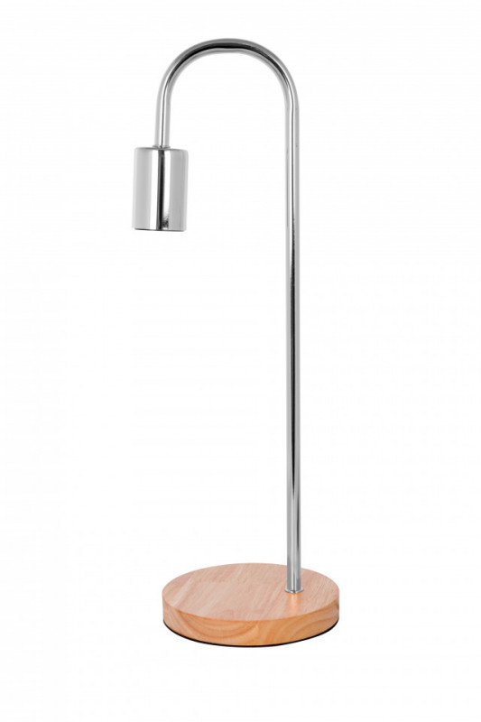 Lampa decoartiva din metal/lemn Vinara argintie, un bec