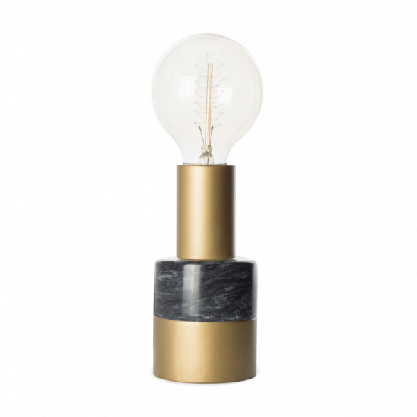 Lampa decorativa din murmura/fier Lalande neagra, un bec