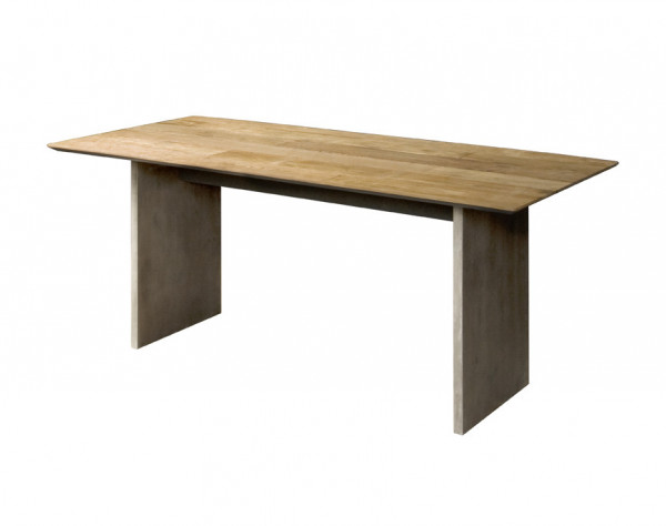 Masa dreptunghiulara din lemn 200x100x76 cm maro/gri inchis