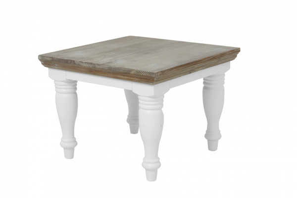 Masuta de cafea patrata din lemn 60x60x45 cm gri/alb