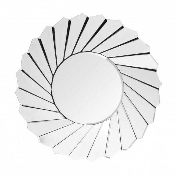 Oglinda rotunda cu rama din MDF argintie Zeus, 3.4cm (L / D) x 80cm (W) x 80cm (H)