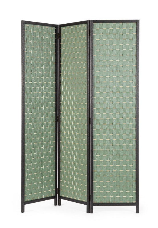 Paravan decorativ 3D, din bambus și hârtie, verde, 135x180 cm