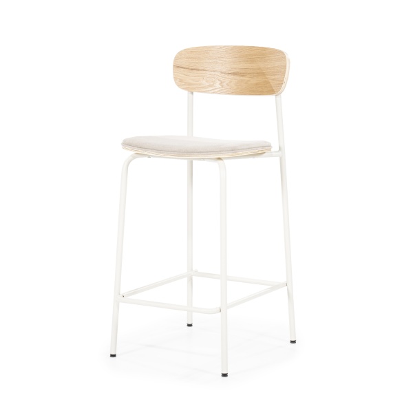 Scaun de bar Skoladin lemn de frasin bej 95 cm