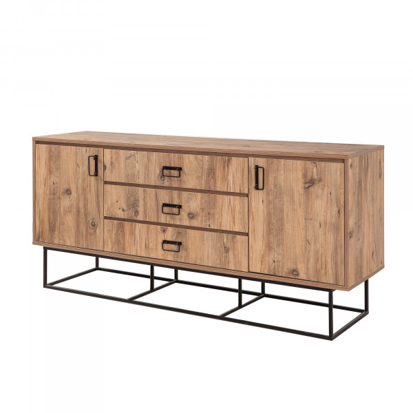 Servanta din pal melaminat Quantum Verda pin 180x80x40 cm