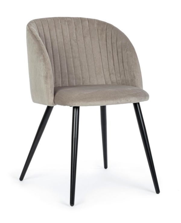 Set 2 scaune Queen cu tapițerie catifea, Taupe