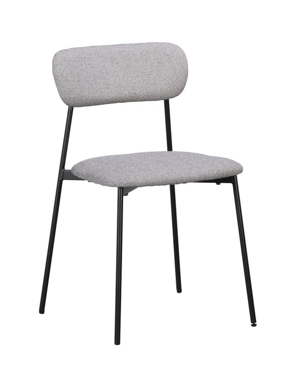 Set de 4 scaune Inka, din oțel și poliester, negru/gri închis, 45x49x78 cm