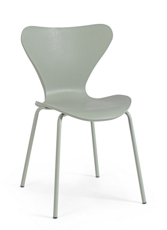 Set de 4 scaune moderne Tessa, plastic și metal, verde