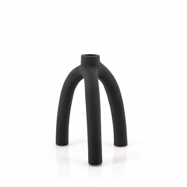 Suport de lumanare 13,5x13,5x16,5 cm alb negru