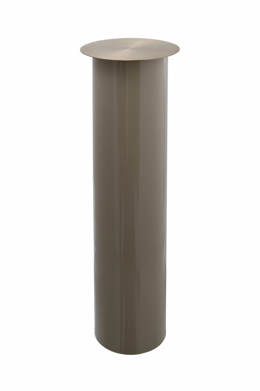 Suport lumanare din fier Art Deco, taupe / auriu