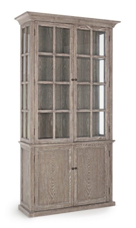 Vitrină Columbia cu 4 uși, din lemn de frasin, finisaj nitrocelulozic, 124x43x230 cm