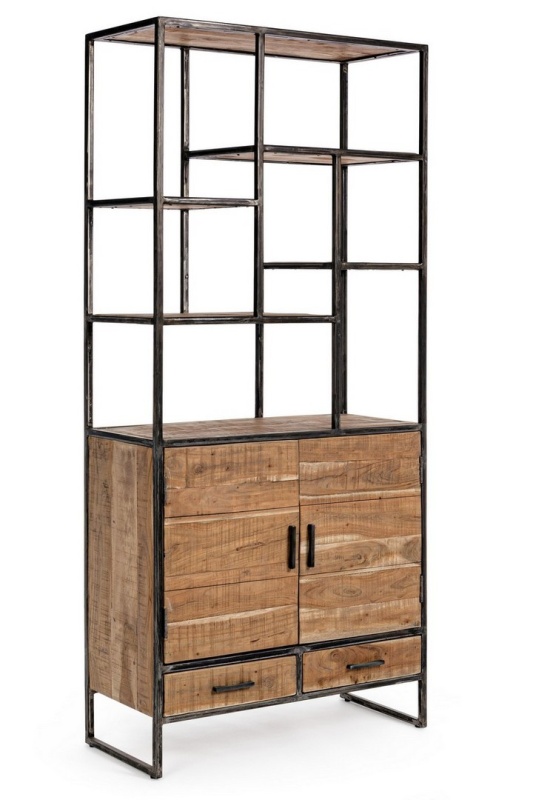 Bibliotecă Elmer din lemn de acacia maro 200 cm