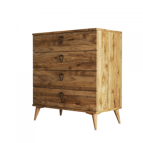 Comoda din pal melaminat Versa nuc 80 cm