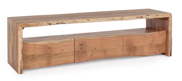 Comodă joasă Eneas, cu 3 uși, din lemn de acacia, finisaj vopsit, 160x45x46 cm