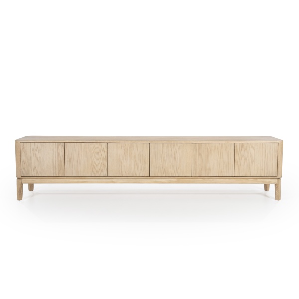 Comoda TV Harvey din lemn de stejar 220x40x50 cm