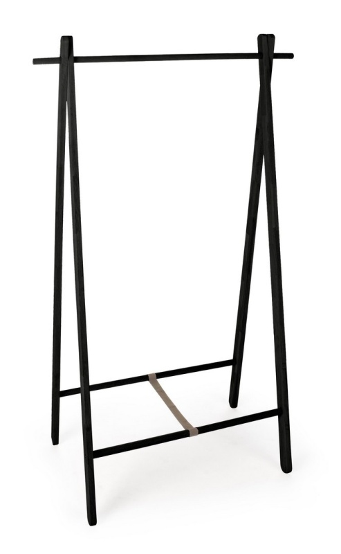 Cuier Daiki, din lemn de mesteacăn, negru, 91x50x151 cm