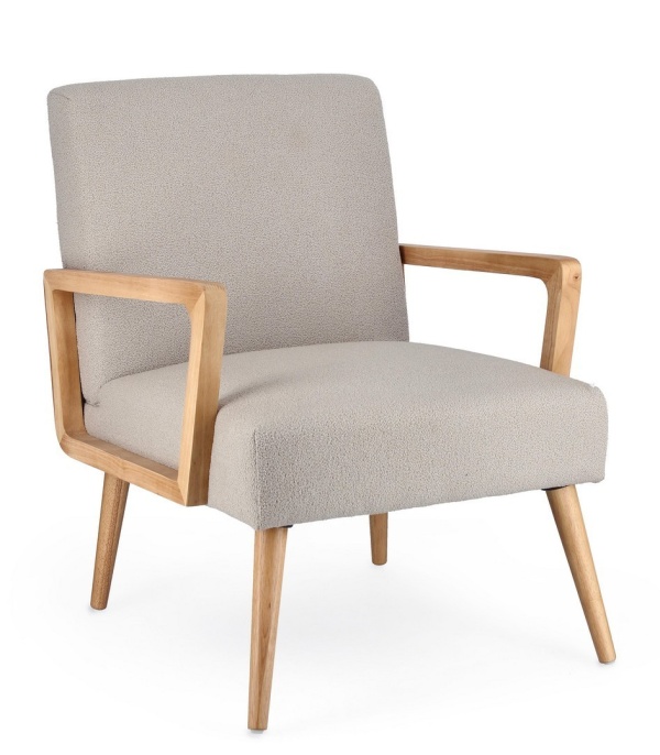Fotoliu Veriana, textil, gri deschis, 64.5 x 72 x 82 cm
