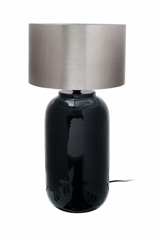 Lampa decorativa din fier Art Deco, verde inchis/argintiu, un bec