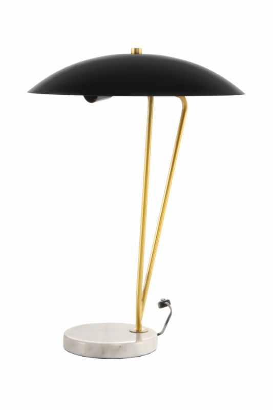 Lampa decorativa din fier/ marmura Kayani neagra/aurie/alba, un bec
