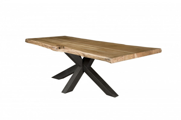 Masa dreptunghiulara cu blat din lemn Star 180x90x78 cm maro/negru