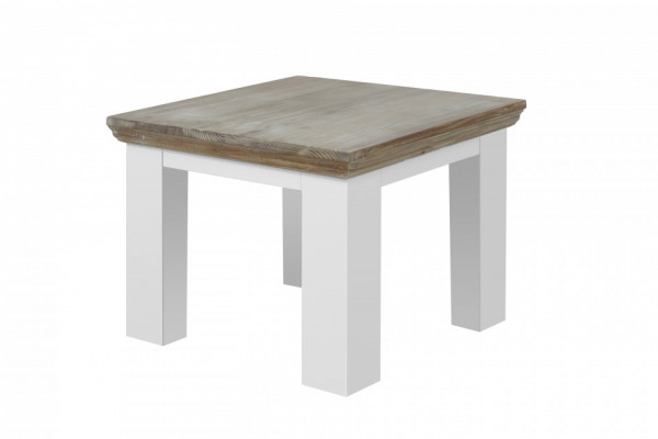 Masuta de cafea patrata din lemn 60x60x45 cm gri/alb