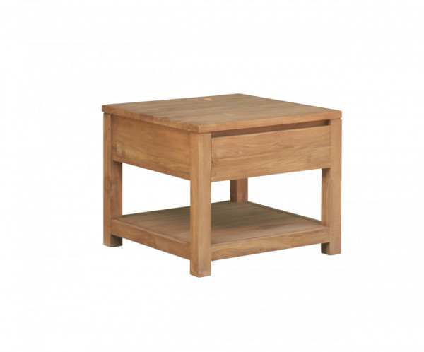Masuta de cafea patrata din lemn cu spatiu de depozitare 60x60x50 cm maro