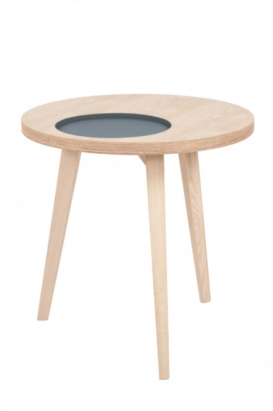 Masuta de cafea rotunda din lemn Addison 50x50x50 cm maro/gri