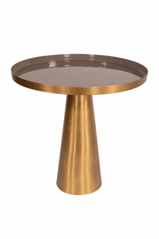 Masuta de cafea rotunda din metal Morrison 51x51x50 gri/auriu