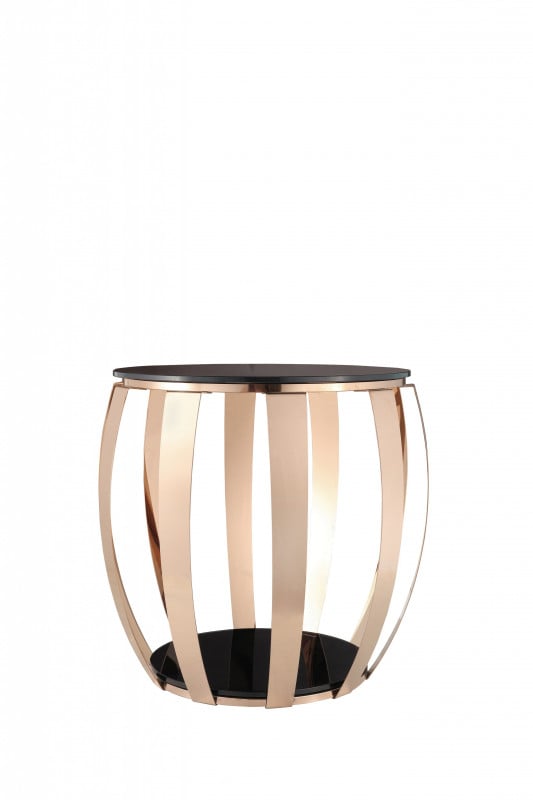 Masuta de cafea rotunda din sticla Pabla 50x50x51 cm aurie