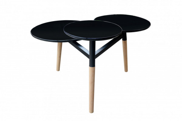 Masuta de cafea triplet Butler 86,5x71x49,5 cm neagra