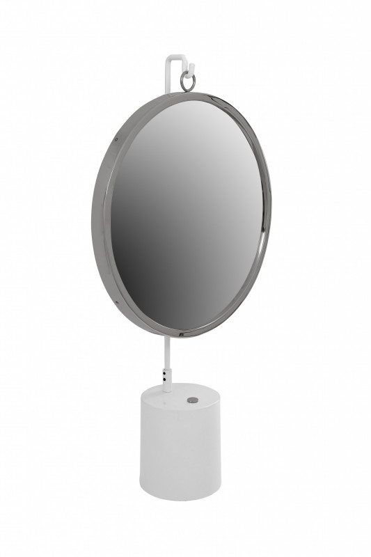 Oglinda rotunda argintiu/alb Elegance 14x41x75 cm