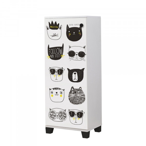 Pantofar din pal melaminat Cats alb 50 cm
