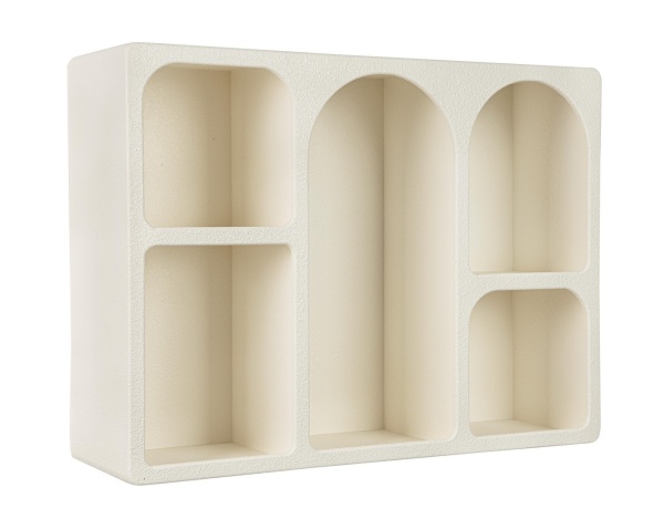 Raft de perete dreptunghiular din MDF, alb cremos, 80x24x60 cm