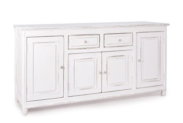 Servanta Colette, cu 4 uși și 2 sertare, din lemn masiv de mango, finisaj vopsit, 180 x 50 x 90 cm