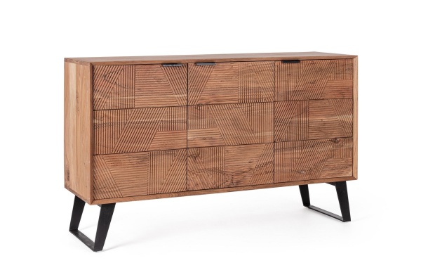 Servanta Isar cu 3 uși, din lemn de acacia, 130x40x80 cm