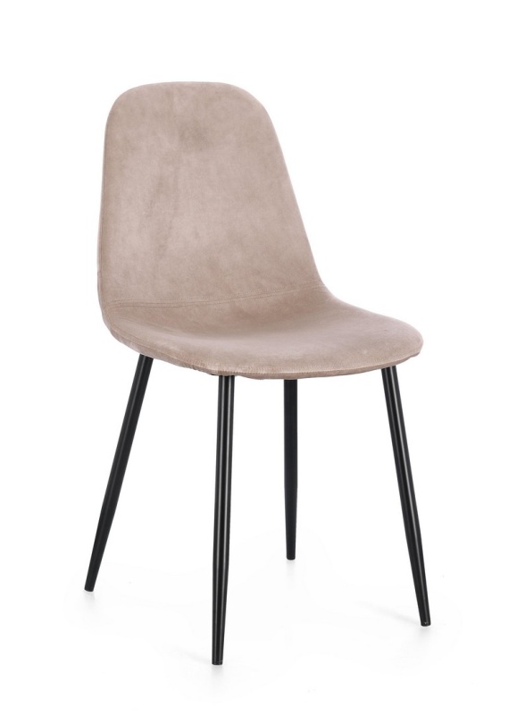 Set 4 scaune Irelia, din catifea, Taupe, 52,5x42,5x90 cm