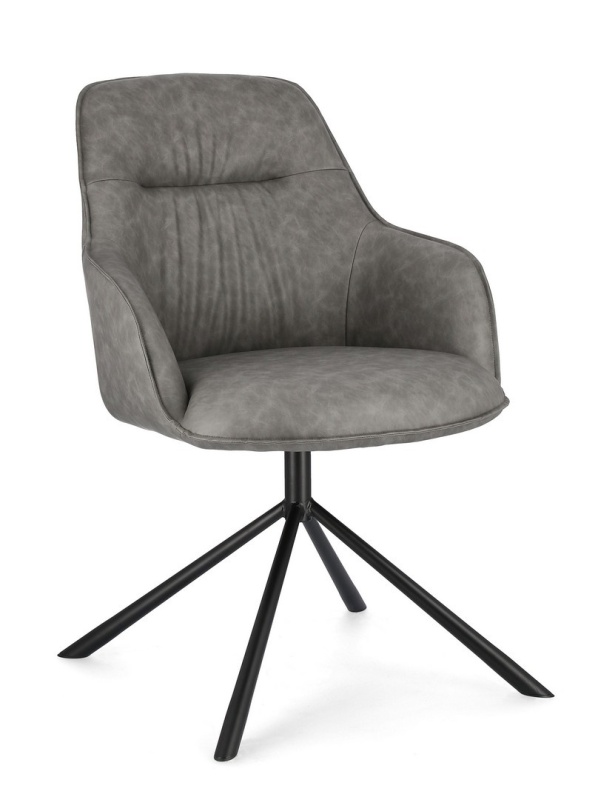 Set de 2 fotolii Grant din piele ecologică, gri, 59x65x86 cm