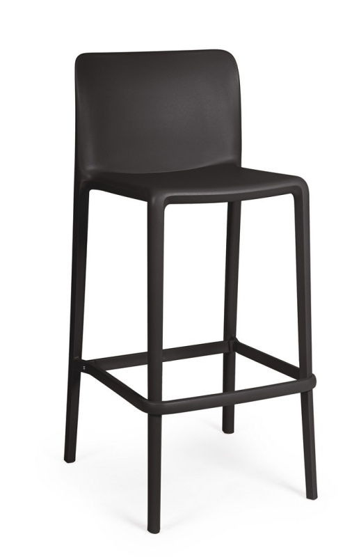 Set de 4 scaune de bar Chloris, din polipropilenă, negru, 48x44x102 cm