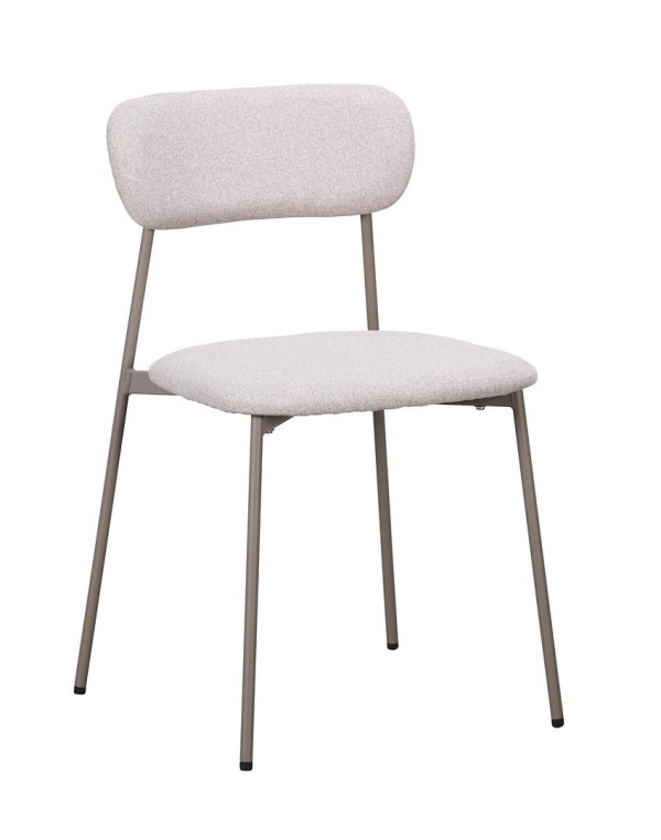 Set de 4 scaune Inka, din oțel și poliester, albe 45x49x78 cm