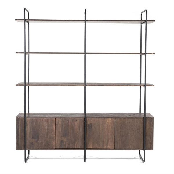 Bibliotecă din lemn de mango James 190 cm maro