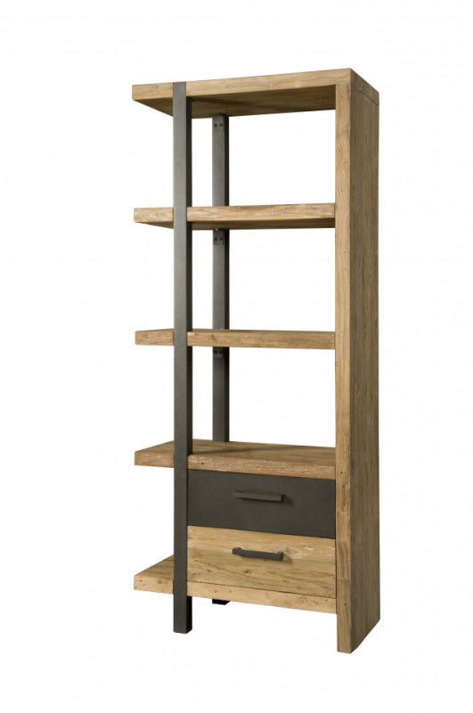 Biblioteca din tec reciclat 77.5x190 cm