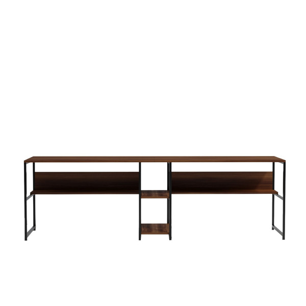 Birou dublu din pal melaminat Buyuc nuc 240 cm