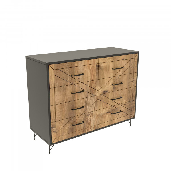Comoda din pal melaminat Confort stejar antracit 80 cm