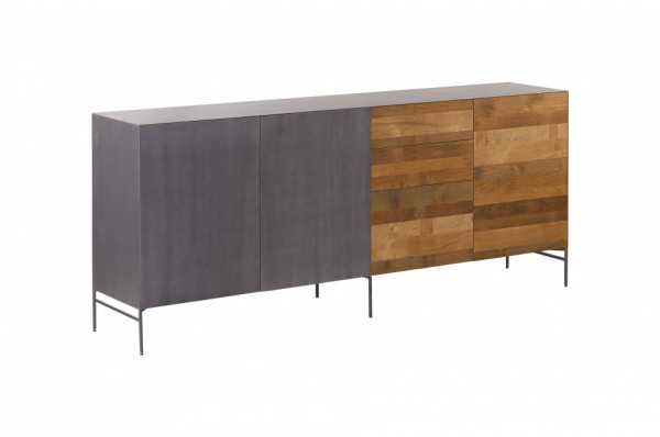 Comoda din tec si metal 221 cm