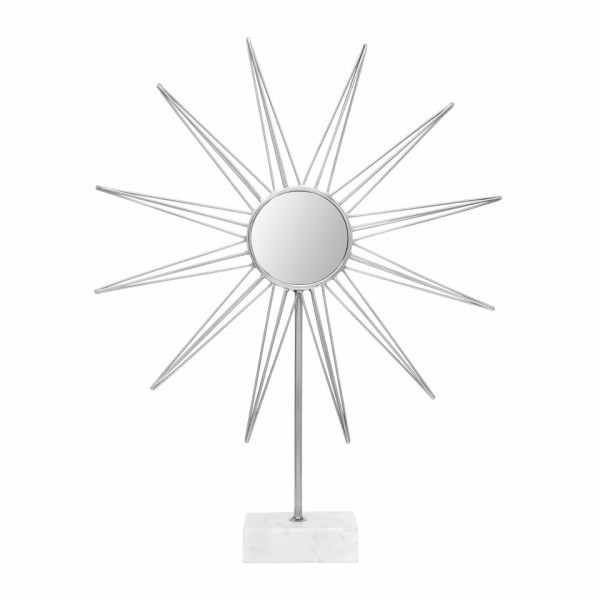 Decoratiune din metal Ajey, argintiu/alb