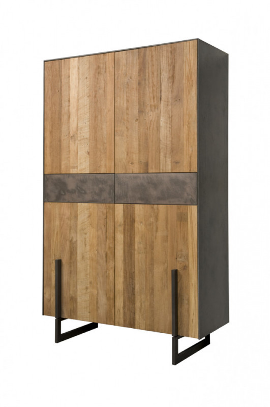 Dulap din tec reciclat cu 4 usi 112x182 cm