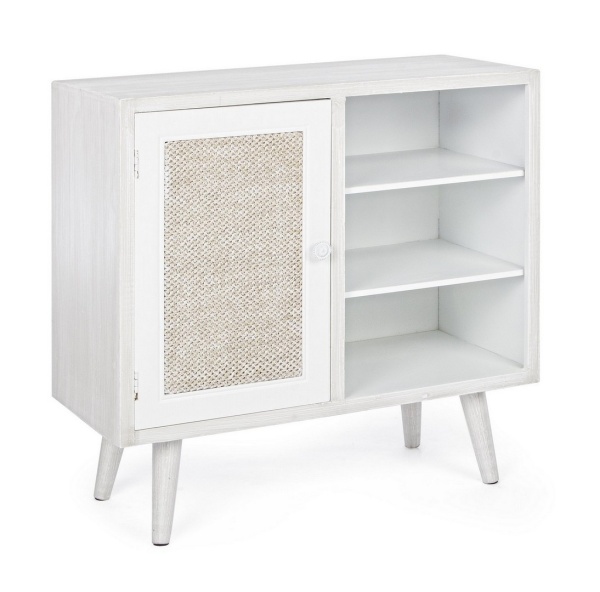 Dulapior Montiel din MDF, cu 1 ușă și front din țesătură, 66x30x64.5 cm