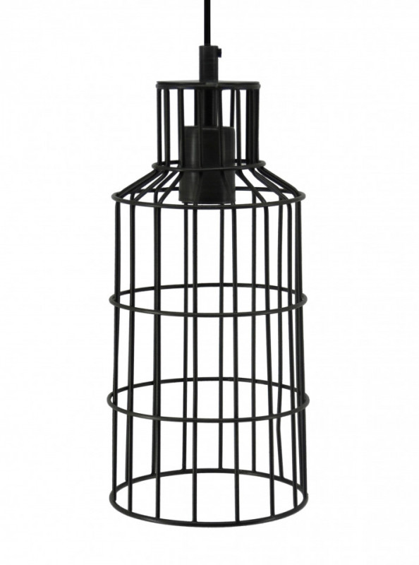 Lustra din fier galvanizat Adhara neagra, un bec