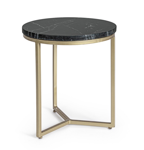Măsuță de cafea Prescott, rotundă, din marmură, diametru 37.5 cm, înălțime 41 cm